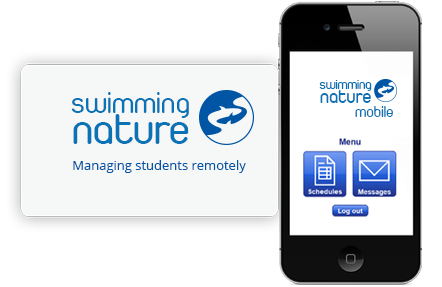 An iPhone featuring the Swimming Nature online mobile data system